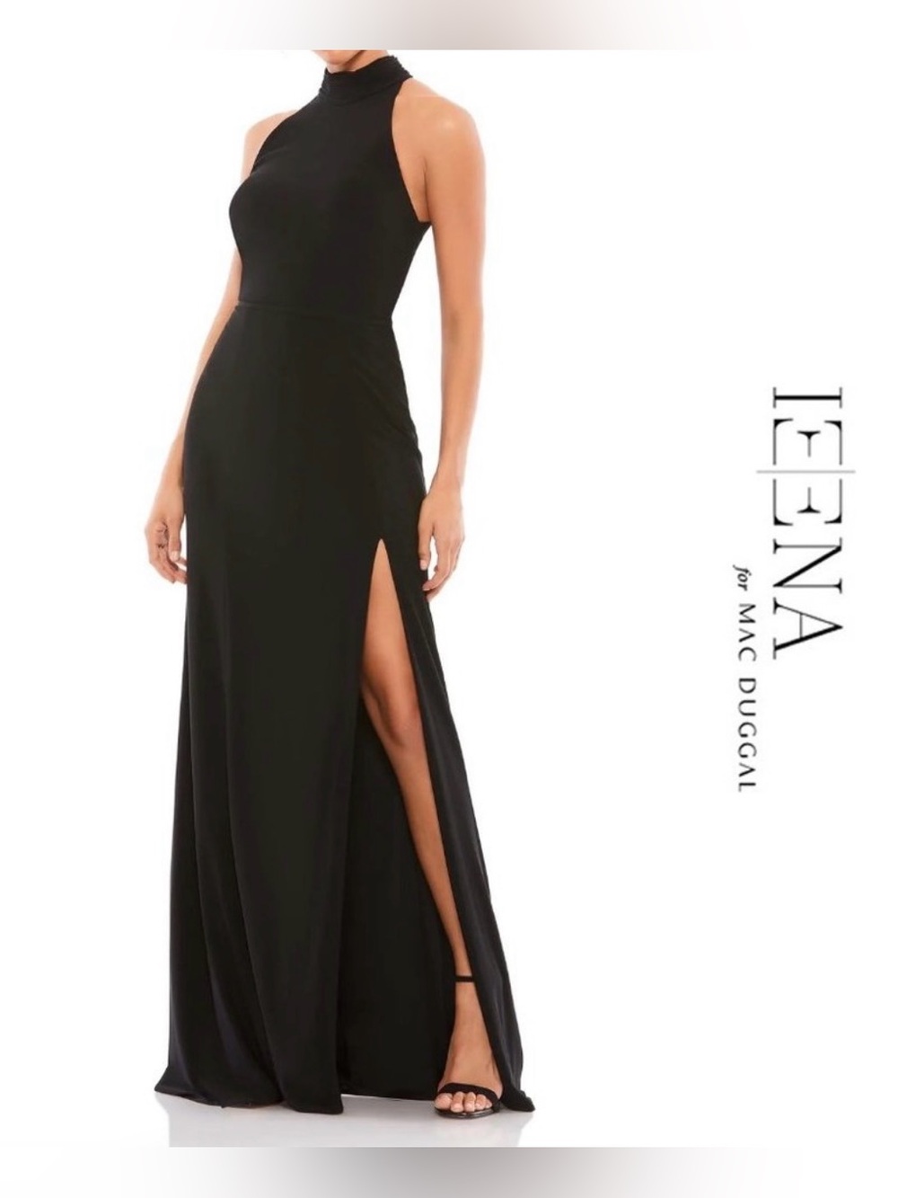 Ieena By Mac Duggal 26127 High Neck Jersey Gown in Black Size 4